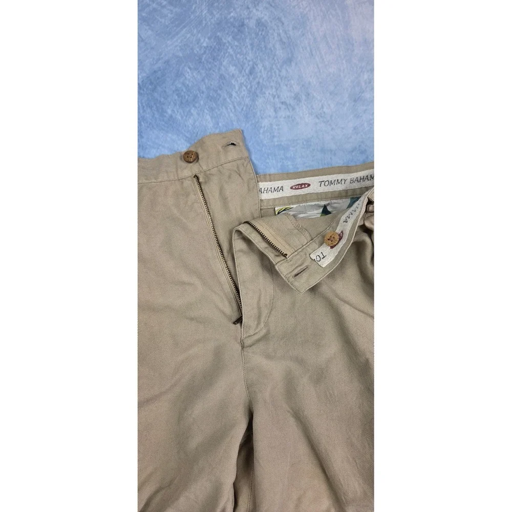 Tommy Bahama Relax Men's Shorts 35 Khaki 100% Silk Pleated Chino